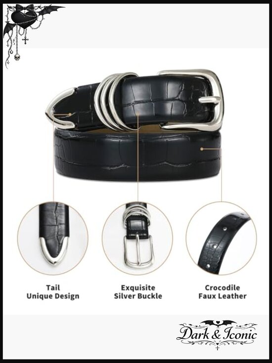 Women\'s Faux Leather Belt with Buckle - Medium Width, Regular Fit main image 7